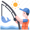 catch, fish, fisherman, fishing, nature, rod, sport