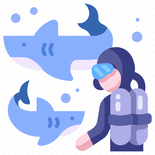 Ocean, scuba, sea, shark, swimming, underwater, water icon - Download on Iconfinder