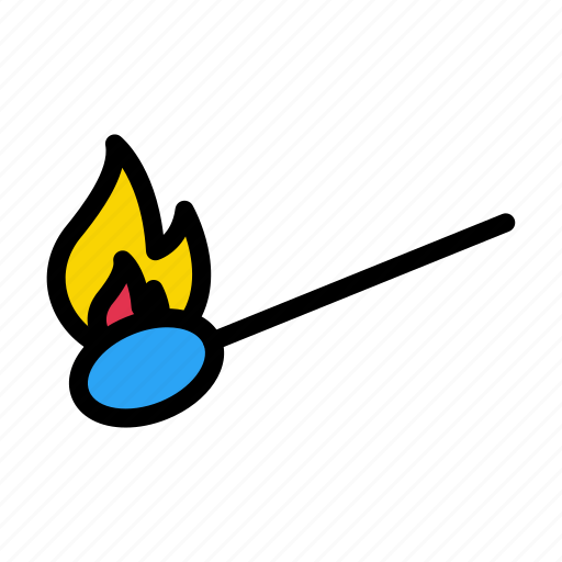 Fire, matchstick, burn, camping, outdoor icon - Download on Iconfinder