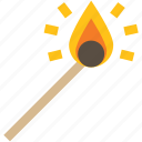 fire, flame, lighter, match stick