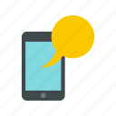 bubble, communication, message, mobile, phone, speech, technology