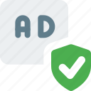ads, check, shield, business, advertising