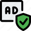 ads, check, shield, business, advertising 