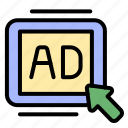 advertising, ads, promotion, advertisement, click, pointer, arrow