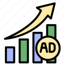 advertising, ads, advertisement, graph, stats, arrow, growth