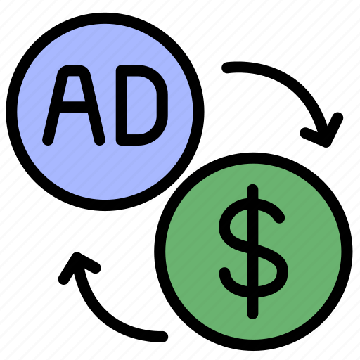 Advertising, ads, promotion, advertisement, monetization, dollar, exchange icon - Download on Iconfinder