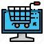 advertising, cart, computer, online, shopping 