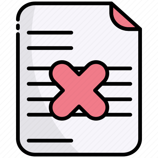 Incomprehension, denied, document, cancel, rejected, file, report icon - Download on Iconfinder