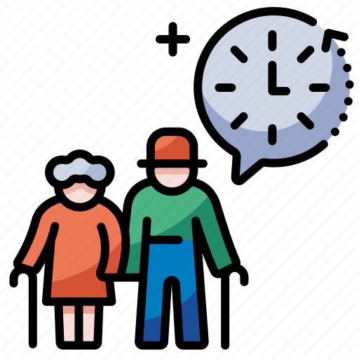 Elder, free time, elderly, retirement, together, clock, baby boom icon - Download on Iconfinder