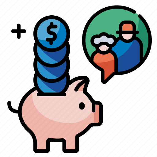 Investment, elderly, money, fund rasing, finance, earnings, piggy bank icon - Download on Iconfinder