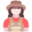 farmer, girl, person, people, avatar 