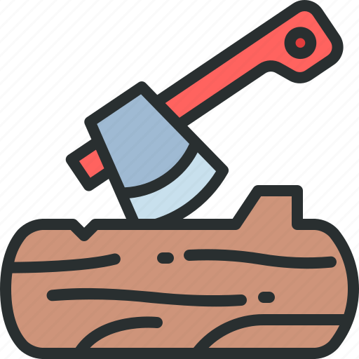Wood, cutting, axe, carpenter, nature, woodcutter icon - Download on Iconfinder