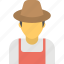 agriculture, farmer, farming profession, gardener, man with hat 