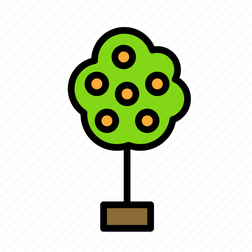 Earth, farm, garden, orange, tree icon - Download on Iconfinder