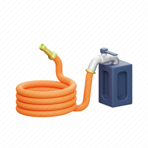 Water, hose, watering 3D illustration - Download on Iconfinder