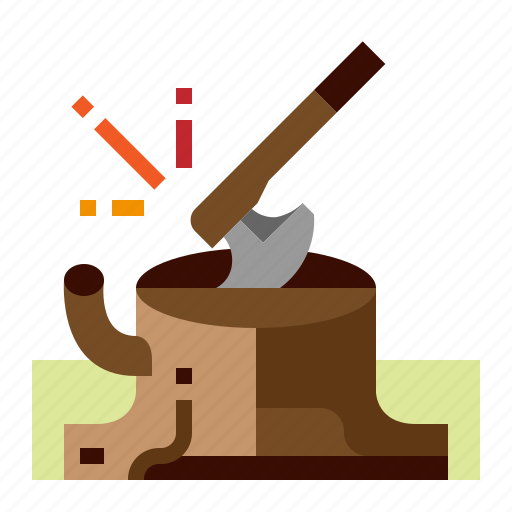 Stump, wood, farm, axe icon - Download on Iconfinder