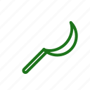 sickle, agriculture, nature, tree, green, farmer, eco