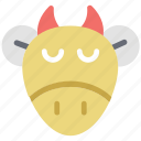 animal, bull face, cartoon, cow face, ox head
