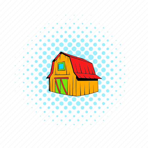 Barn, comics, door, farm, house, red, wooden icon - Download on Iconfinder