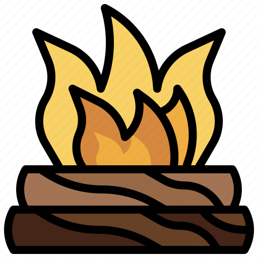 Bonfire, campfire, camping, firewood, flame, miscellaneous, trunk icon - Download on Iconfinder