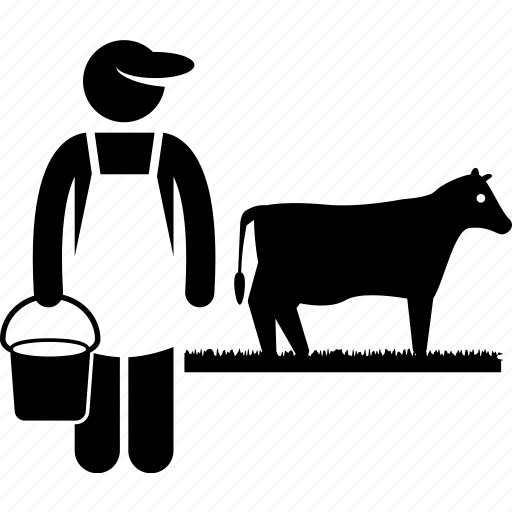 Agriculture, cow, farm, farmer, farming, milker, milking icon - Download on Iconfinder