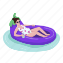 air mattress, inflatable, eggplant, drink, pregnant woman 