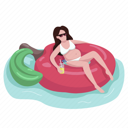 Air mattress, inflatable, apple fruit, woman, pregnant illustration - Download on Iconfinder