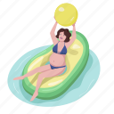 air mattress, inflatable, pregnant woman, avocado, ball 
