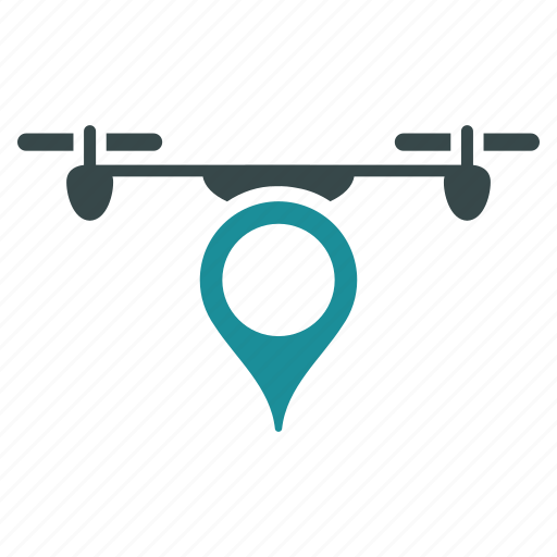 Drone, location, aircraft, quadcopter, flying copter, nanocopter, pointer icon - Download on Iconfinder
