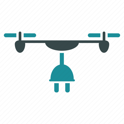 Drone, aircraft, quadcopter, flying copter, nanocopter, charge, plug in icon - Download on Iconfinder