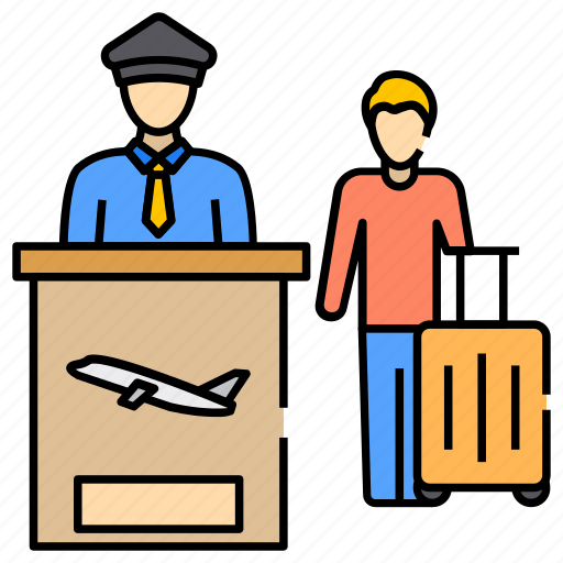 Custom officer, departure counter, departure office, immigration counter, immigration office, luggage counter, ticket counter icon - Download on Iconfinder