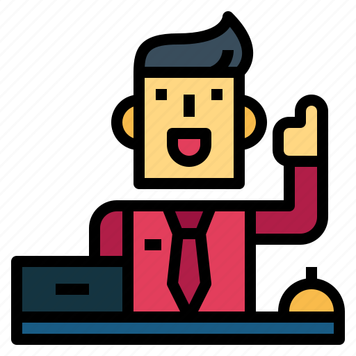 Airline, attendant, check, counter, flight, in, man icon - Download on Iconfinder