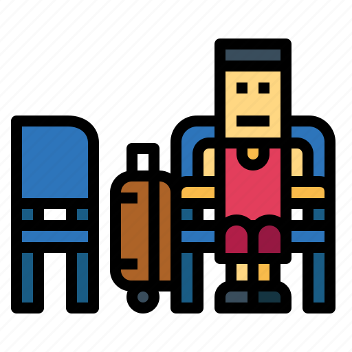 Airport, passenger, seat, sit, waiting icon - Download on Iconfinder