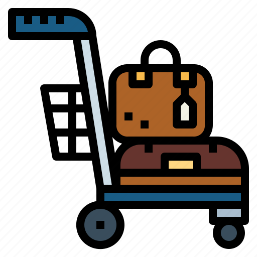 Airport, bag, baggage, luggage, trolley icon - Download on Iconfinder