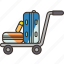 baggage, cart, trolley, journey, travel 