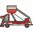 ladder, truck, service, outdoor, airfield