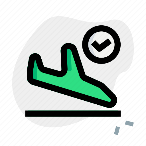 Touch down, tickmark, on-time, landing, plane icon - Download on Iconfinder
