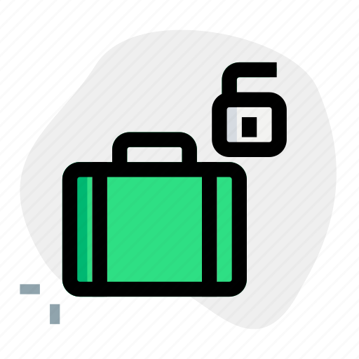 Bag, unlock, suitcase, airport, security icon - Download on Iconfinder