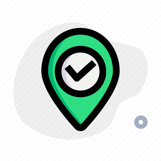 Check-in, location, pin, tickmark, direction icon - Download on Iconfinder
