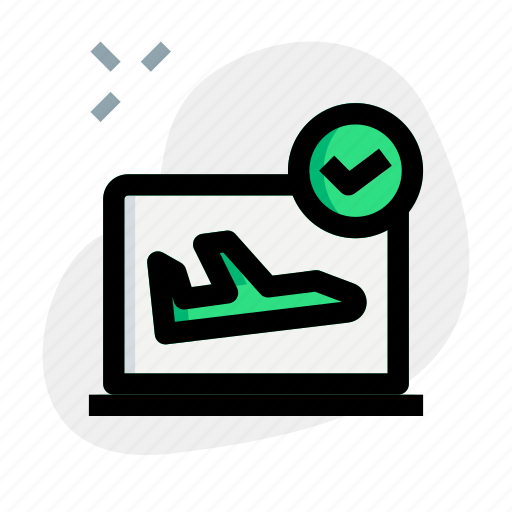 Verification, flight, status, airplane, laptop icon - Download on Iconfinder