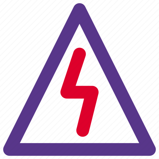Triangle, lighting bolt, caution, warning, alert icon - Download on Iconfinder