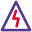 triangle, lighting bolt, caution, warning, alert 