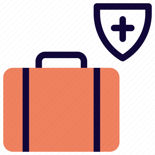 Baggage, insurance, safety, shield, breifcase, airport icon - Download on Iconfinder