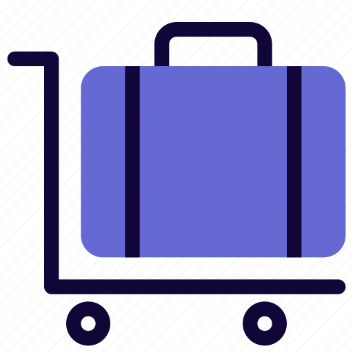 Trolley, wheels, baggage, cart, airport, luggage icon - Download on Iconfinder