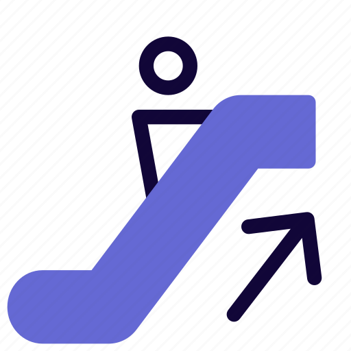 Escalator, upwards, arrow, direction, passenger, airport icon - Download on Iconfinder