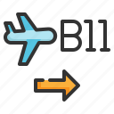 airport, flight, gate, plane, transportation icon, travel