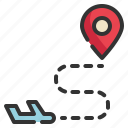 flight, plane, airport, gps, location icon, map