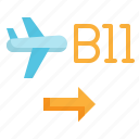 airport, flight, gate, plane, airplane, transport icon
