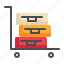 lauggage, baggage, suitcase, delivery, airport, transport icon 