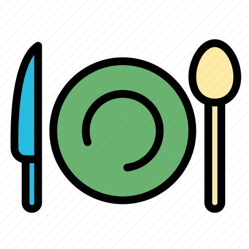 Spoon, plate, knife, breakfast, lunch, dish, meal icon - Download on Iconfinder